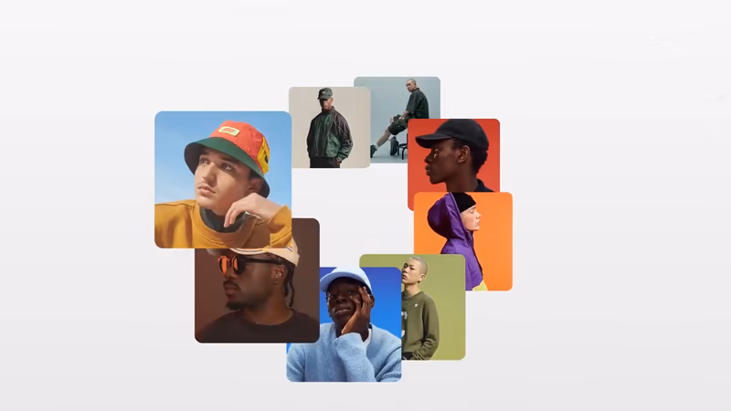 Fashion Tiles 3D motion study with rotating carousel tiles, motion design by Toby Johnson